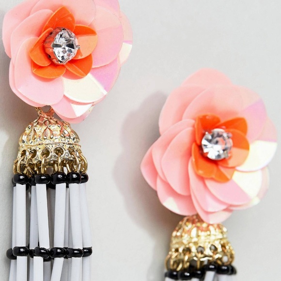 ASOS Sunburst Flower Tassel Earrings - Picture 5 of 5